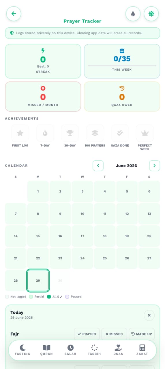 Muslim Sphere - Prayer Tracker
