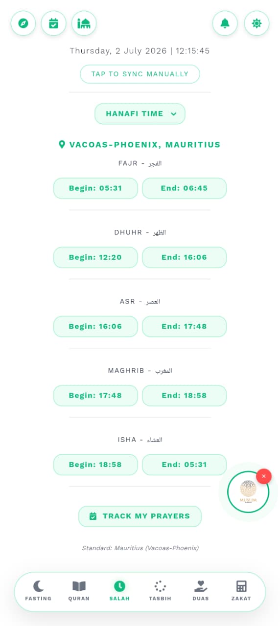 Muslim Sphere - Prayer Times