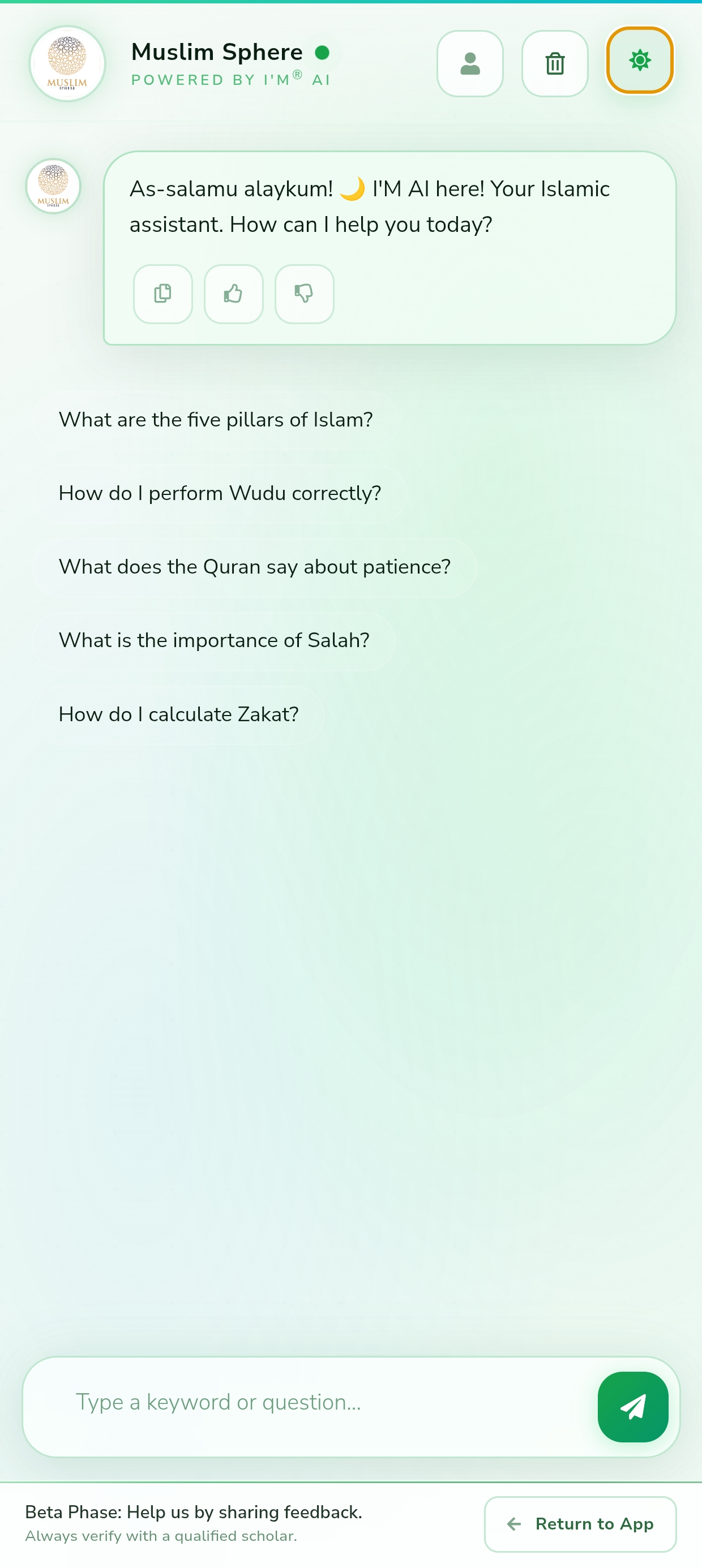 Muslim Sphere - AI Chat