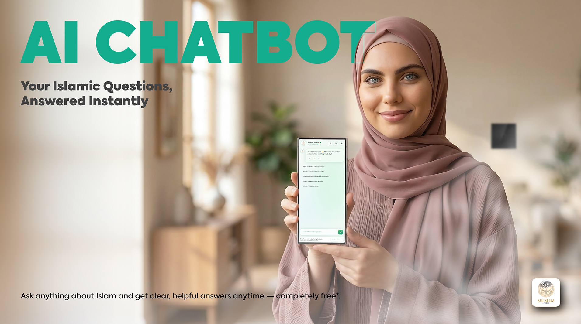Muslim Sphere AI Islamic Chatbot feature