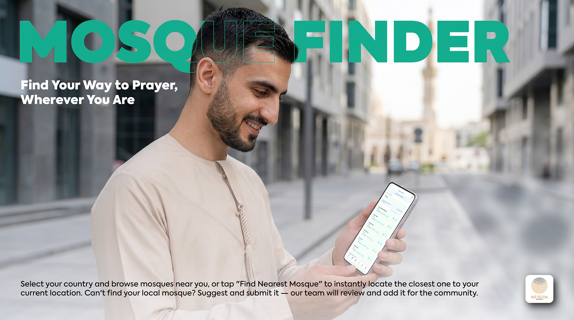 Muslim Sphere Mosque Finder feature