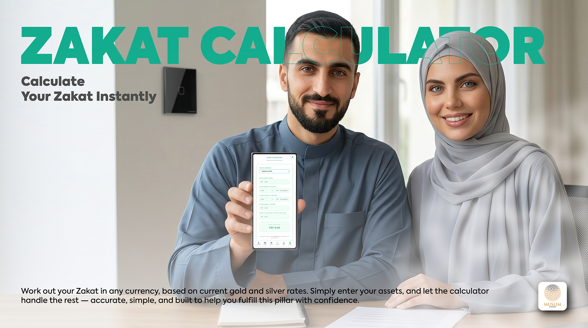 Muslim Sphere Zakat Calculator feature